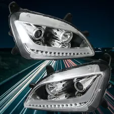 Peterbilt 579 Headlights Fit 2014 2015 2016 LED Bar Projector Set Chrome w/Bulbs