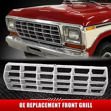 For 78-79 Ford F150 Pickup Truck OE Style Chrome Front Bumper Grille Assembly