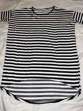 NWT Womens Lularoe Irma Tunic Shirt/Black White Stripe New Small 8/14 S ð¦ S