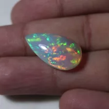 11.5 Cts Natural AAA Multi Flashy Fire Ethiopian Opal Pear 23.7x13.2 MM