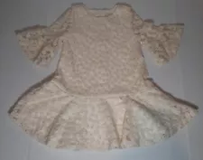 Girl Lacy Dress, 3/4 Sleeve Dress Ivory 3T Pre-Owned Excellent Condition!