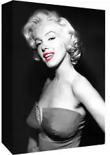 Marilyn Monroe with Red Lips - Cotton Canvas Wall Art Picture Print- ALL SIZES