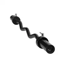 CAP Barbell 47 In. Olympic EZ Curl Bar with Collars, 200lb Capacity, Black