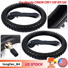 70/100-19& 90/100-16 Front Rear Dirt Bike Tire Set For Honda CR85R CRF110F KX100 (For: Honda)