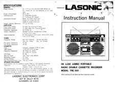 Lasonic trc931 boombox Owner manual 12 pg. Comb Bound Gloss covers card stock