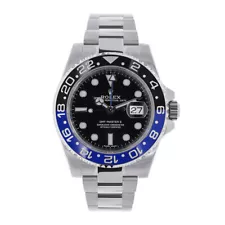 Rolex GMT-Master II Watch 40MM Black Index Hour Markers Dial Stainless Steel