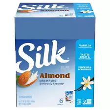 (Pack of 6) Shelf-Stable Vanilla Almond Milk, 1 Quart,Non-GMO Project Verified