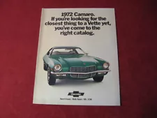 1972 Chevy Camaro Sales Brochure Booklet Catalog Old Original