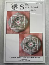 PRIVATE Sale- Silverfan329- Sweetheart Tree- Colonial Roses Biscornu Chart Pack