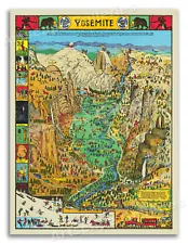 Yosemite National Park 1931 Jo Mora Pictorial Map - 24x32