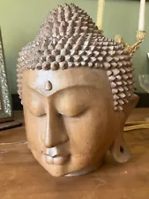 Vintage, 10" hand carved Sakyamuni Buddha head Sculpture