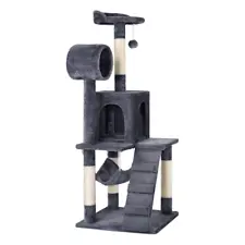 Large Cat Tree Cat Towers with Scratching Post, Tunnel as Kitten House Used