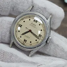 Vintage WW2 Eska Military Wristwatch SelfWinding 17 Jewels Watch Rare Steel