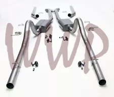 Stainless Steel Dual Split Header Back Exhaust Muffler System 68-70 Mopar B Body