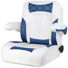 NORTHCAPTAIN Reclining Low Back Captain Bucket Boat Seat,White/Pacific Blue