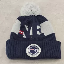 New Era New England Patriots 2020 NFL Beanie Hat Pom Pom Blue One Size Cap