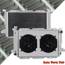 4 Row Radiator+Shroud+2x12" Fan For 1985-1997 Ford F150 F250 F350 Bronco V8 1451 (For: 1985 Ford F-150)