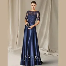 Cathy Embroidered A-line Mother of the Bride Dresses Advanced Satin Party Dress