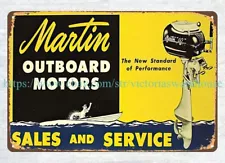 Martin Outboard Motors boating marina metal tin sign pub cafe home