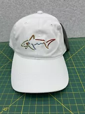 Greg Norman White Embroidered Shark Logo Strapback Golf Hat Cap - New With Tags