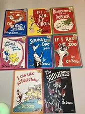 Vintage 40s 50s 60s Dr. Seuss Paperback Books Lot Of 8