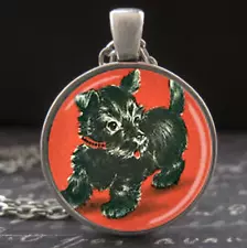 Scotty Dog Necklace Scottish Terrier Jewelry for Women Silver Pendant Puppy Pup