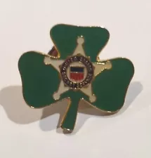 US Secret Service Shamrock Pin Police mini Badge LEO hat lapel Clover Irish vtg