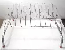 Vintage Off Floor Chrome Shoe Rack Storage Holds 9 Pairs