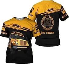 Personalized School Bus Driver Shirt Custom Bus Driver Shirts Yellow 3D T-SHIRT