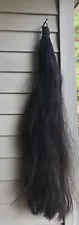 EXC Natural Black 1 LB 100% Real Horsehair Horse Tail Extension, 34" L Weighted
