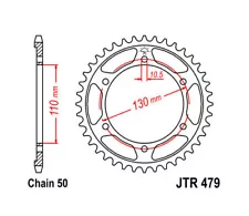 JT Steel Rear Sprocket 530 46T fits Yamaha FZS600 FZ6 2004-2009