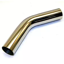 1.75" (45mm) Stainless steel extra thick pipe 45 degree 1' (30.5cm) section