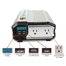 NEW 1500 Watt 12V DC to 110V AC Power Inverter - No Label - No Cables