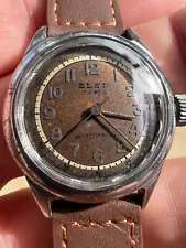 Vintage Elek military ww2 era watch tropical bronze brown dial two tone steel