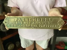 Antique Brass Railroad Sign/Plaque