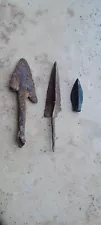 Medieval arrowheads. 2 iron. 1 copper.