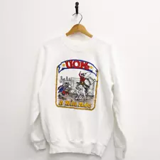 Vintage Bull Riding Rodeo Cowboy U.O.Me Sweatshirt Large