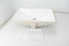 EAGO BC2270 Undermount Bathroom Sink Rectangle 22inX15in White Porcelain