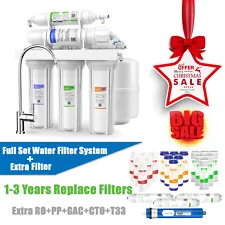 5 Stage Reverse Osmosis Home Drinking Water Filter System Purifier Extra Filters