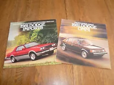 1981 Dodge Imports Omni Sales Brochure - Vintage - Two for One