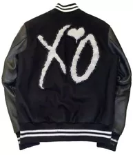 The Weeknd Roots XO Tour Varsity Black Bomber Handmade Lettermen Jacket