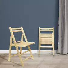 Wooden Folding Chairs 2-Pcs Set, 17" W X 18" D X 30.75" H, Natural