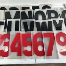 New ListingVintage Marquee Sign Black Letters Red Numbers Symbols Lot 9" 150+ READ