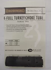 NEW-Old Stock Browning Invector-Plus Choke Tube for X-Full Turkey 12 Ga. 1130834