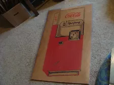 Vintage COCA-COLA coke EARLY MACHINE BOX SIDE great art of machine -- SO RARE --