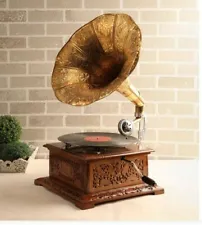 Antique Gramophone, Fully Functional Working Phonograph, win-up record player