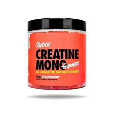 SWOLY Creatine Gummies - Strawberry Flavored, 30 Servings