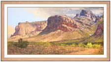 Robert Knudson Original Signed Pastel Painting Western Landscape Framed Artwork