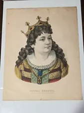 Antique 1877-94 Original Currier & Ives Royal Beauty 17" x 13.5"