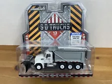 GREENLIGHT 1/64 2019 MACK GRANITE TRI-AXLE WHITE AND SILVER DUMP TRUCK